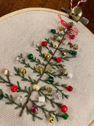 Festive Embroidered Christmas Tree Ornaments