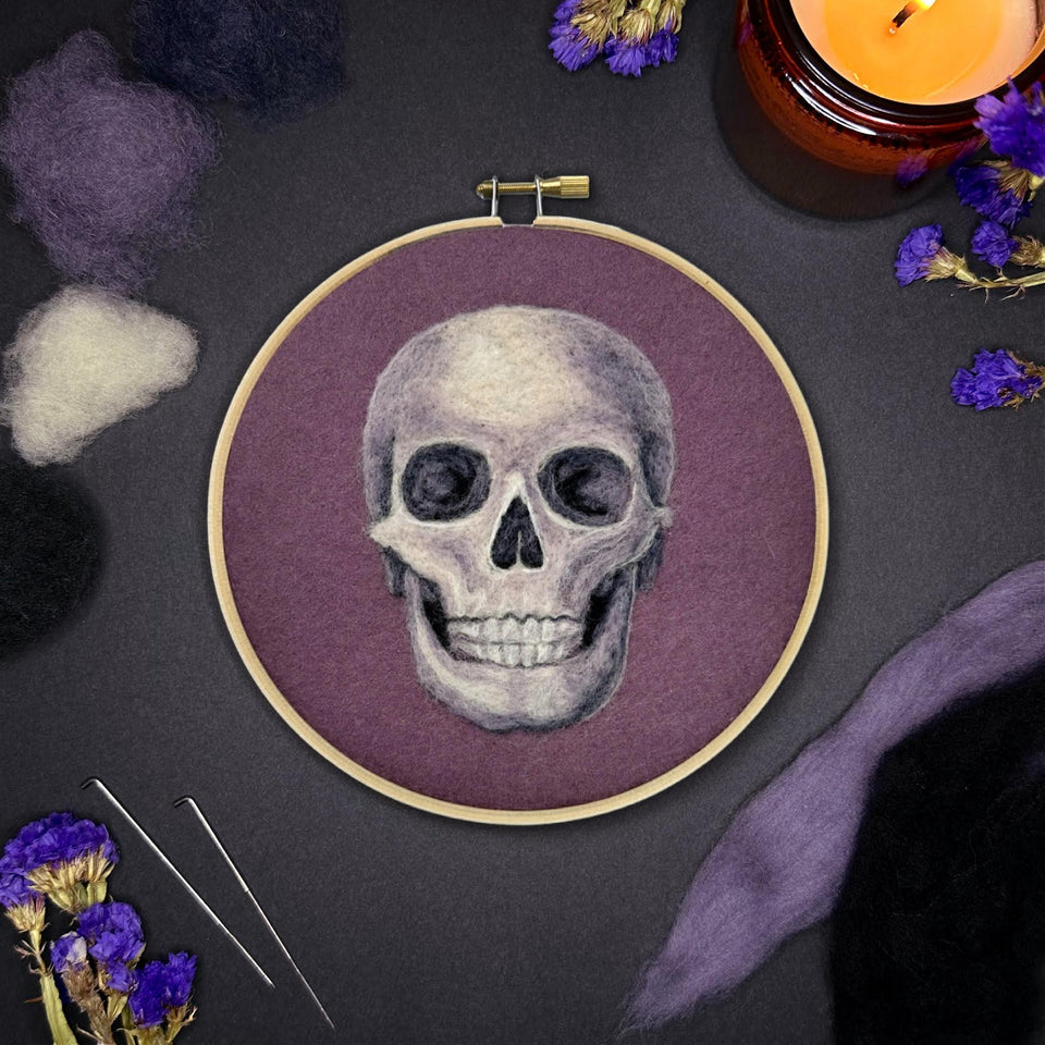 Needle Felted Skull Wool Painting with Dani Ives