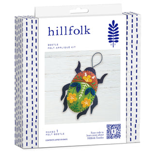 Hillfolk Appliqued Beetle Kit with Die-Cut Felt and Instructions
