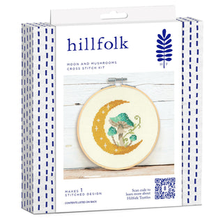 Moon and Mushrooms Cross Stitch Kit