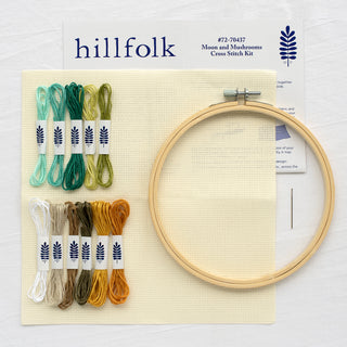 Moon and Mushrooms Cross Stitch Kit