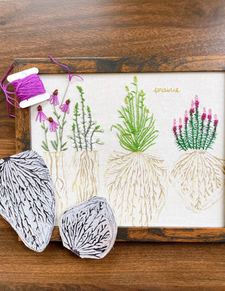 Prairie Florals: Embroidery and Block Printing Class