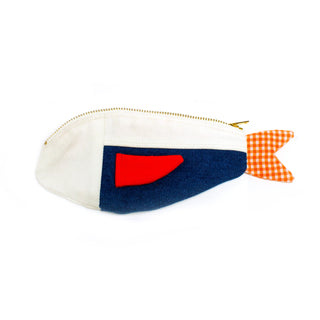 Multi Denim Gingham Shirting Fish Pouch