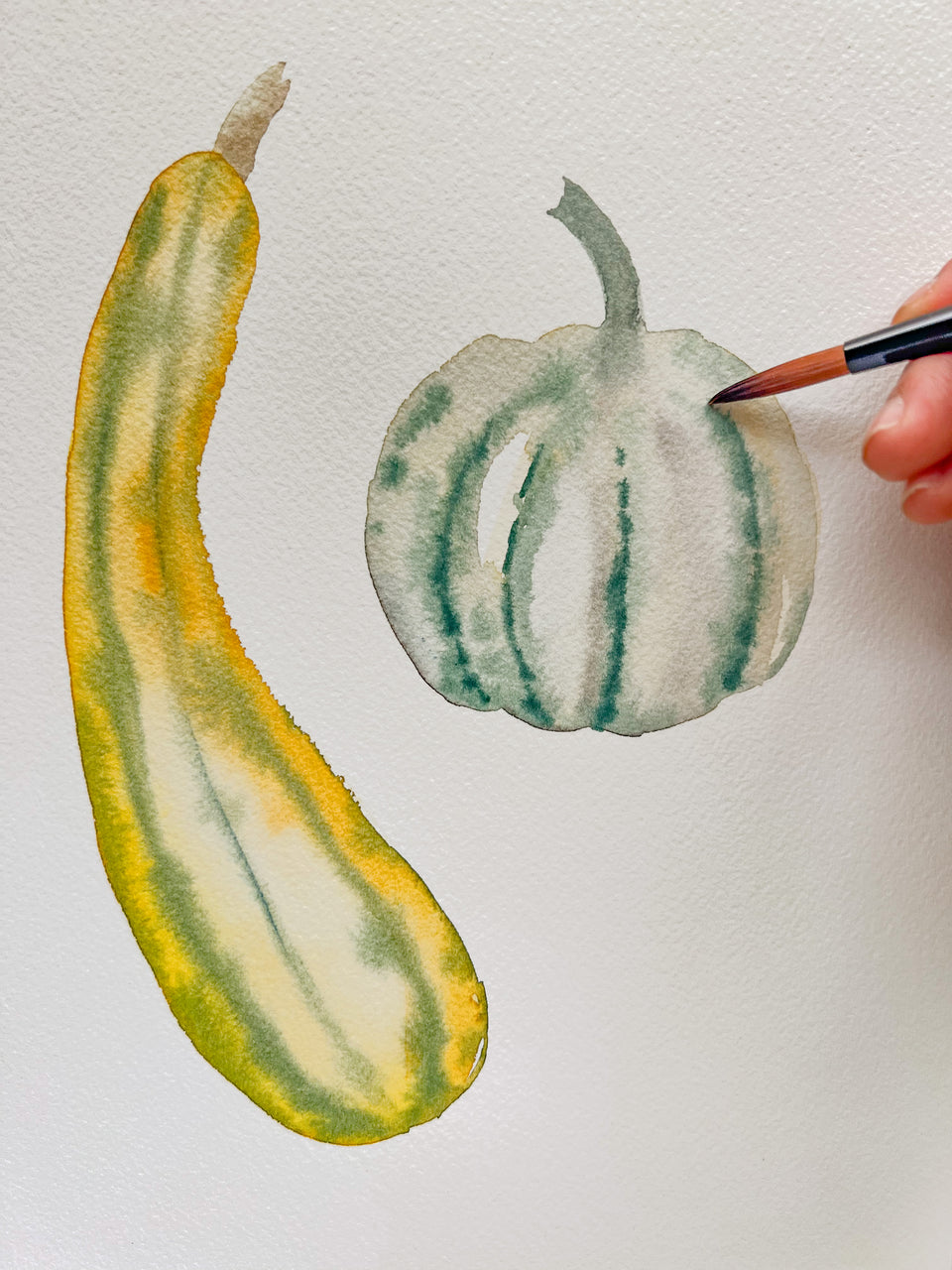 Loose Watercolor Pumpkins with Tram Colwin