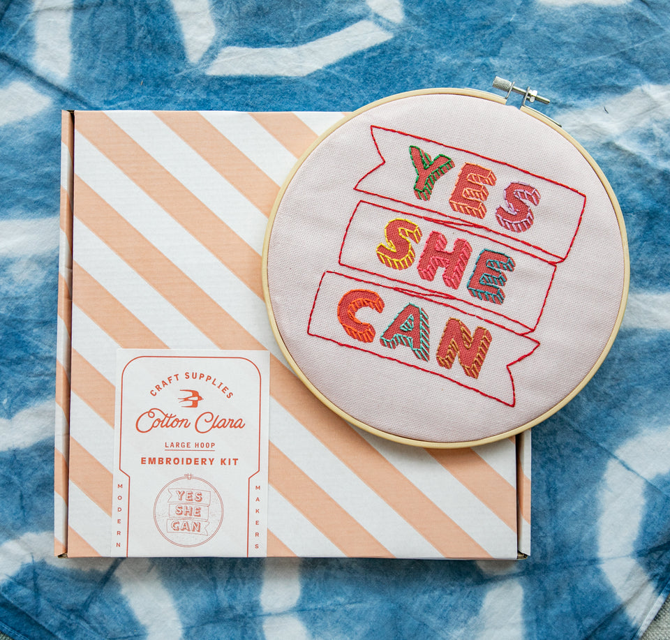 Yes She Can Embroidery Kit