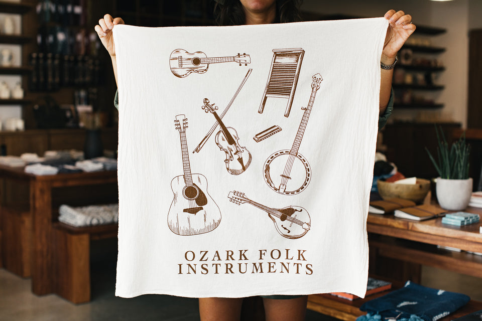 Ozark Folk Instruments Tea towel