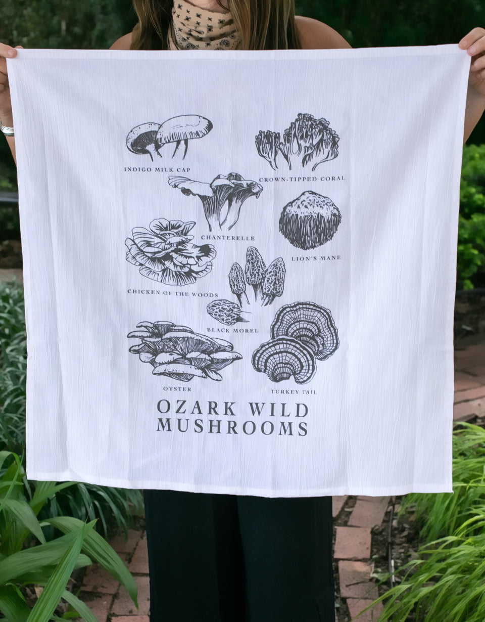 Ozark Wild Mushrooms Tea towel