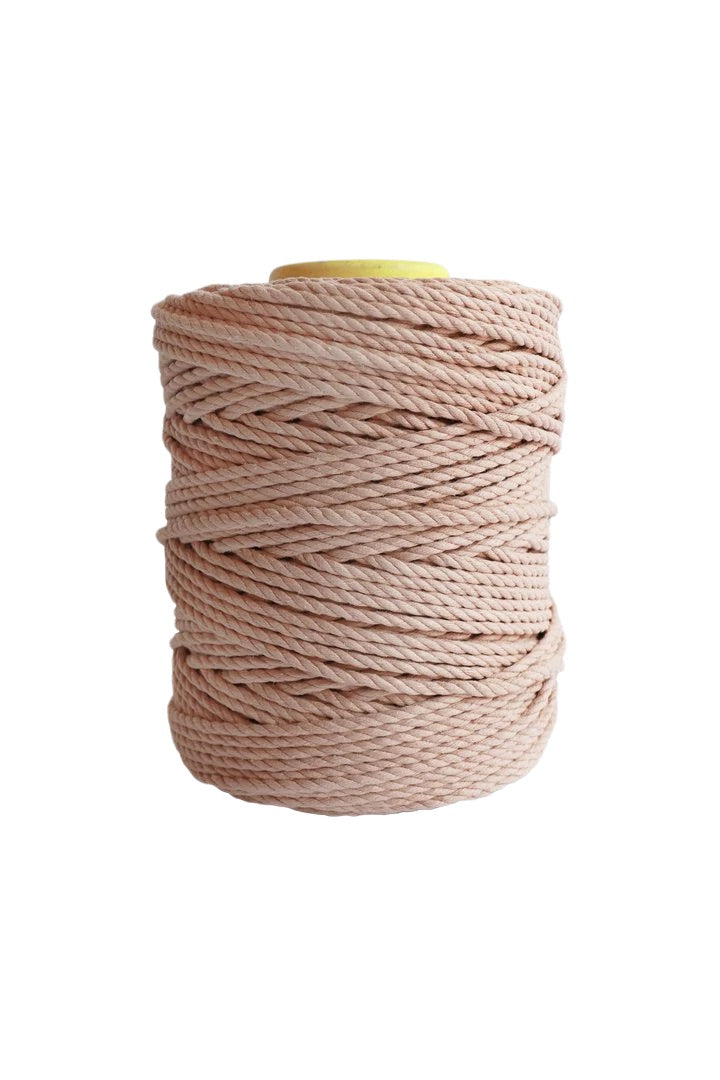 Peach 5mm 100% Recycled Cotton Rope - 600ft Spool
