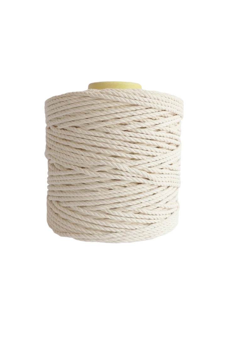 Natural 5mm 100% Recycled Cotton Rope - 600ft Spool