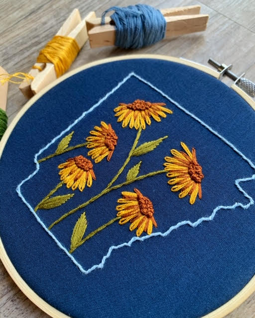 Arkansas Wildflower Embroidery Kit